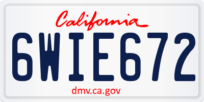CA license plate 6WIE672