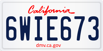 CA license plate 6WIE673