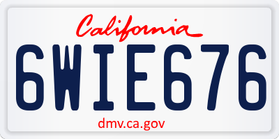 CA license plate 6WIE676