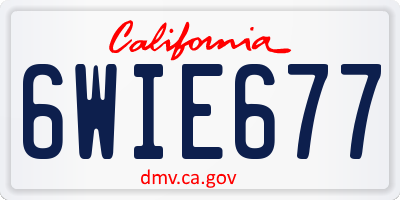 CA license plate 6WIE677
