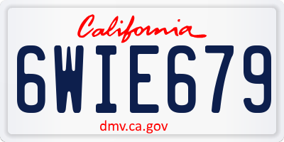 CA license plate 6WIE679