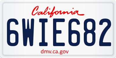 CA license plate 6WIE682
