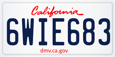 CA license plate 6WIE683