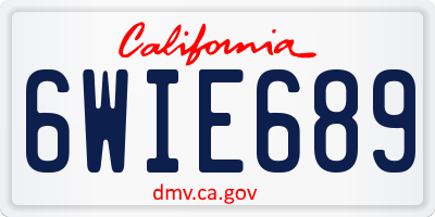CA license plate 6WIE689