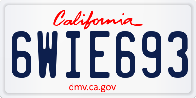 CA license plate 6WIE693
