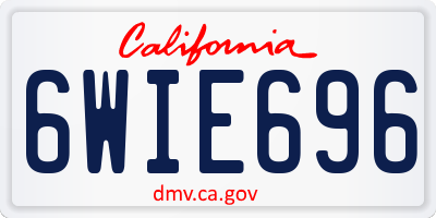 CA license plate 6WIE696