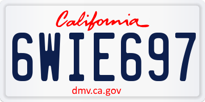 CA license plate 6WIE697
