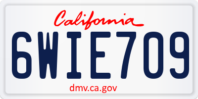 CA license plate 6WIE709