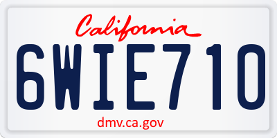 CA license plate 6WIE710