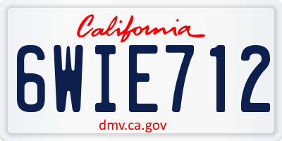 CA license plate 6WIE712