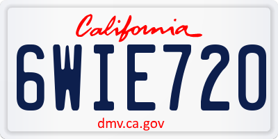CA license plate 6WIE720