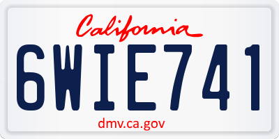 CA license plate 6WIE741
