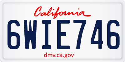CA license plate 6WIE746