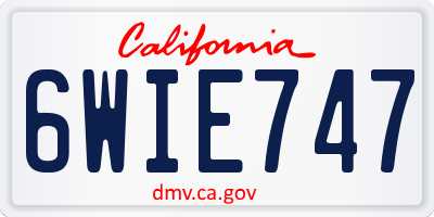 CA license plate 6WIE747