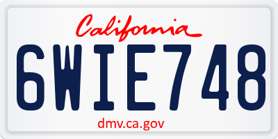 CA license plate 6WIE748