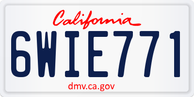 CA license plate 6WIE771
