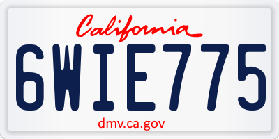 CA license plate 6WIE775