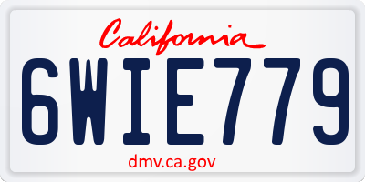 CA license plate 6WIE779