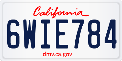CA license plate 6WIE784