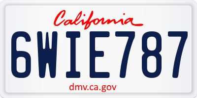 CA license plate 6WIE787
