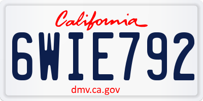 CA license plate 6WIE792