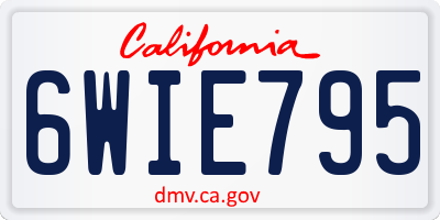 CA license plate 6WIE795