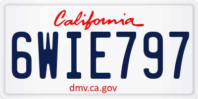 CA license plate 6WIE797
