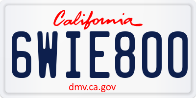 CA license plate 6WIE800