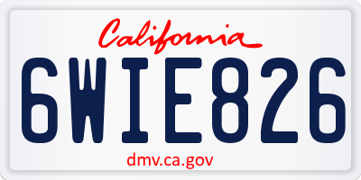 CA license plate 6WIE826