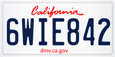 CA license plate 6WIE842