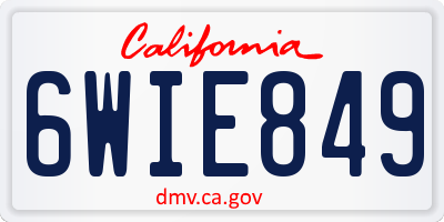 CA license plate 6WIE849