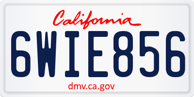 CA license plate 6WIE856
