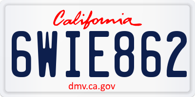 CA license plate 6WIE862