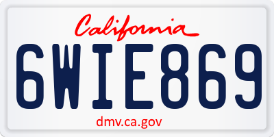 CA license plate 6WIE869