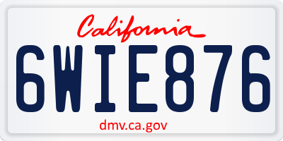 CA license plate 6WIE876