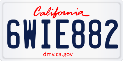 CA license plate 6WIE882