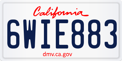 CA license plate 6WIE883
