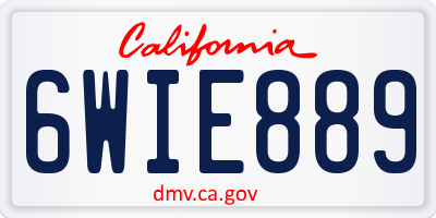 CA license plate 6WIE889