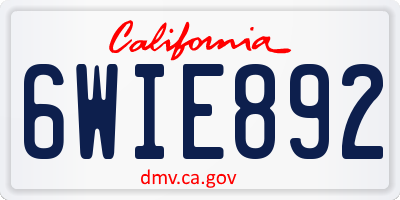 CA license plate 6WIE892