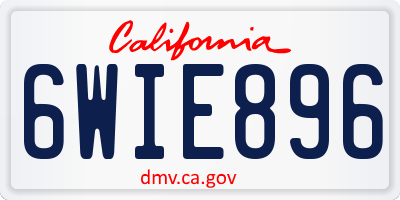 CA license plate 6WIE896