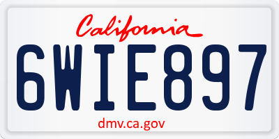 CA license plate 6WIE897