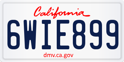 CA license plate 6WIE899