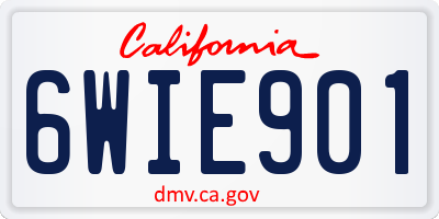 CA license plate 6WIE901