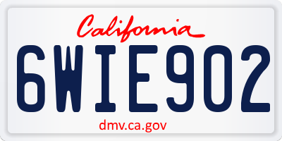 CA license plate 6WIE902