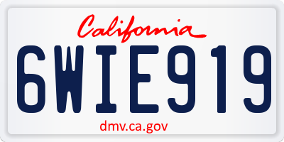 CA license plate 6WIE919
