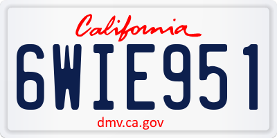 CA license plate 6WIE951