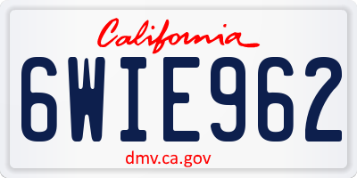 CA license plate 6WIE962