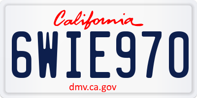 CA license plate 6WIE970