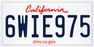 CA license plate 6WIE975