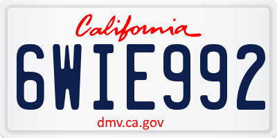 CA license plate 6WIE992